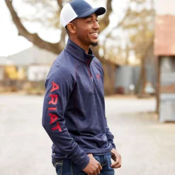 Ariat Men's Tek Team 1/2 Zip Sweatshirt - Navy Heather