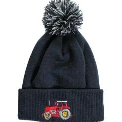 British Country Collection Red Tractor Pom Pom Beanie Hat