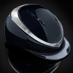 Charles Owen Halo Navy/Platinum Gloss Riding Hat