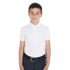Equestro Boys' Slim Fit Competition Polo Shirt Four-Buttons