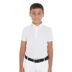 Equestro Boys' Slim Fit Competition Polo Shirt With Four Buttons