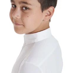 Equestro Boy's Slim Fit Competition Polo Shirt With Three Buttons