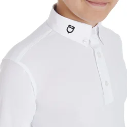 Equestro Boy's Slim Fit Competition Polo Shirt With Three Buttons