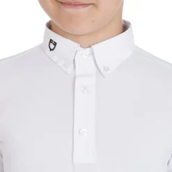 Equestro Boy's Slim Fit Competition Polo Shirt With Three Buttons