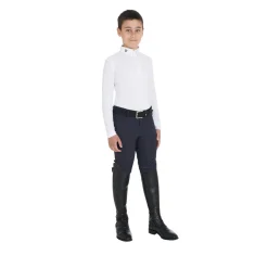 Equestro Boy's Slim Fit Competition Polo Shirt With Three Buttons