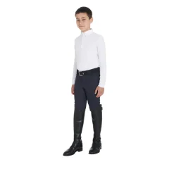Equestro Boy's Slim Fit Competition Polo Shirt With Three Buttons
