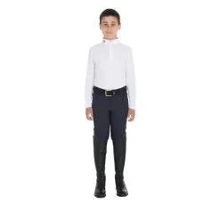 Equestro Boy's Slim Fit Competition Polo Shirt With Three Buttons