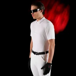 Equestro Equestro Ridertechnology Men's Competition Polo Shirt Long Sleeves And Buttons