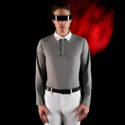 Equestro Equestro Ridertechnology Men's Competition Polo Shirt Long Sleeves And Buttons