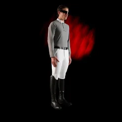 Equestro Equestro Ridertechnology Men's Competition Polo Shirt Long Sleeves And Buttons