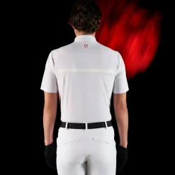 Equestro Equestro Ridertechnology Men's Competition Polo Shirt Short Sleeves And Zip