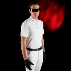 Equestro Equestro Ridertechnology Men's Competition Polo Shirt Short Sleeves And Buttons