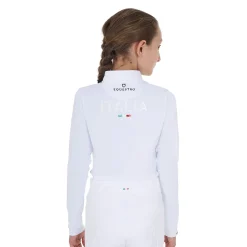 Equestro Girls' Long-Sleeved Competition Polo Shirt Equestro X Fise