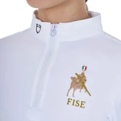 Equestro Girls' Long-Sleeved Competition Polo Shirt Equestro X Fise