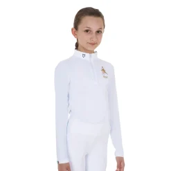 Equestro Girls' Long-Sleeved Competition Polo Shirt Equestro X Fise