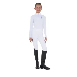 Equestro Girls' Long-Sleeved Competition Polo Shirt Equestro X Fise