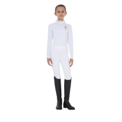 Equestro Girls' Long-Sleeved Competition Polo Shirt Equestro X Fise