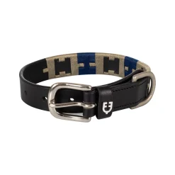 Equestro Leather Dog Collar With Geometric Pattern
