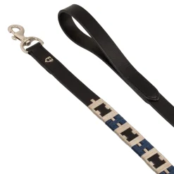 Equestro Leather Dog Leash With Geometric Pattern