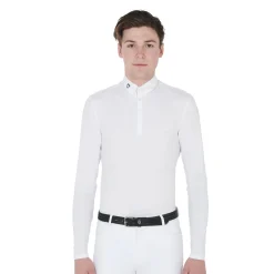 Equestro Men's Long Sleeve Competition Polo Shirt