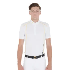 Equestro Men's Slim Fit Polo Shirt In Technical Fabric With Piping