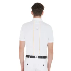 Equestro Men's Slim Fit Polo Shirt In Technical Fabric With Piping