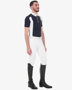Equestro Men's Slim Fit Polo Shirt In Technical Fabric With Piping