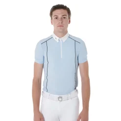 Equestro Men's Slim Fit Polo Shirt In Technical Fabric With Piping