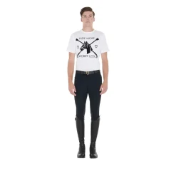 Equestro Men's Slim Fit T-Shirt With Equestrian Print