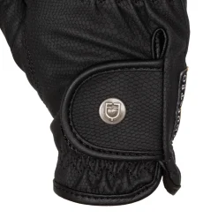 Equestro Unisex Gloves In Soft Synthetic Leather With Velcro Fastening