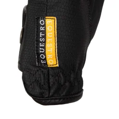 Equestro Unisex Gloves In Soft Synthetic Leather With Velcro Fastening