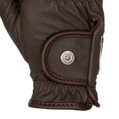 Equestro Unisex Gloves In Soft Synthetic Leather With Velcro Fastening