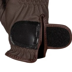 Equestro Unisex Gloves In Soft Synthetic Leather With Velcro Fastening