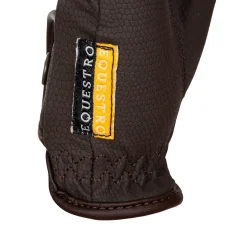 Equestro Unisex Gloves In Soft Synthetic Leather With Velcro Fastening
