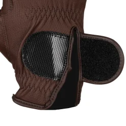 Equestro Unisex Synthetic Leather Gloves with Tear-Away Closure