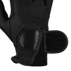 Equestro Unisex Synthetic Leather Gloves with Tear-Away Closure