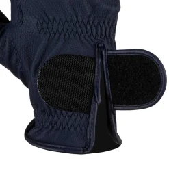 Equestro Unisex Synthetic Leather Gloves with Tear-Away Closure