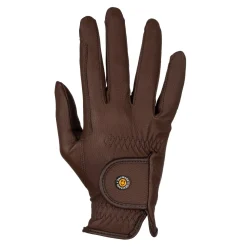 Equestro Unisex Synthetic Leather Gloves with Tear-Away Closure
