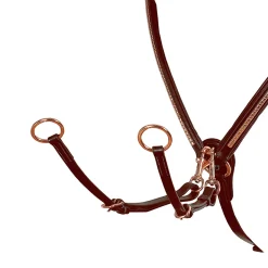 Equestro Breastplate With Clincher Rose Gold Leather Fork