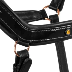 Equestro Polished Leather Halter With Rose Gold Buckles