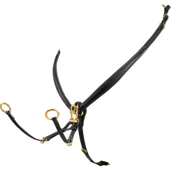 Equestro Tanned Leather Fork Breastplate With Steel Buckles