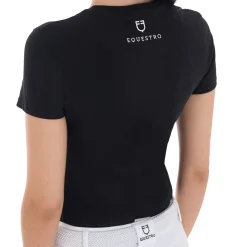 Equestro Women's Cannes Cotton T-Shirt With Rhinestones