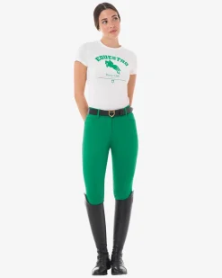 Equestro Women's Cotton Jumping Horse Club T-Shirt