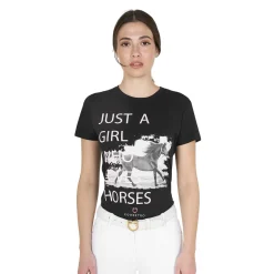 Equestro Women's Horse Lover Cotton T-Shirt