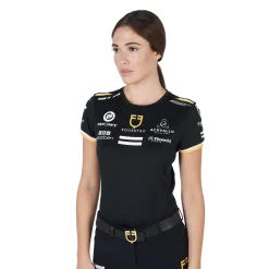 Equestro Women's Technical Fabric Multi Logo T-Shirt