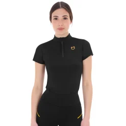 Equestro Women's Training Polo Shirt With Mesh Inserts