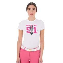 Equestro Women's Wild Life Printed Cotton T-Shirt