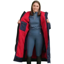 EQUIDRY Women's Thick Fleece Evolution Fixed Hood - Navy/Blue
