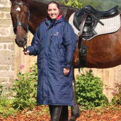 EQUIDRY Women's Thick Fleece Evolution Fixed Hood - Navy/Blue