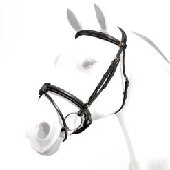 Equipe Rolled Browband Brass Fittings Flash Bridle